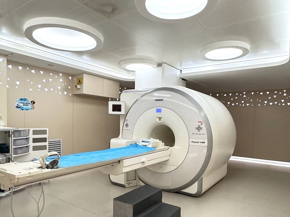 Real MRI room used for scheduled diagnostic imaging